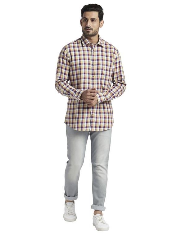 beige checkered casual shirt - 17766863 - Zoom Image - 4