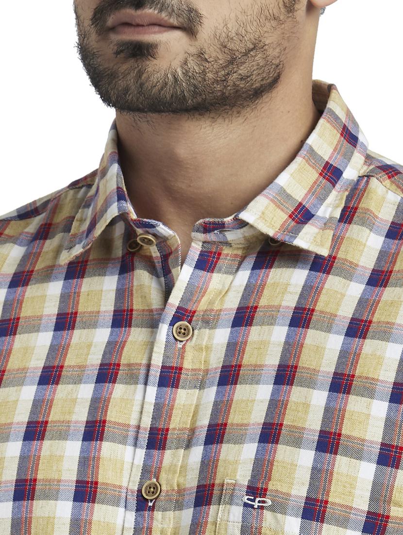 beige checkered casual shirt - 17766863 - Zoom Image - 5