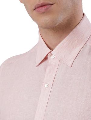orange self design linen formal shirt - 17766872 - Standard Image - 5