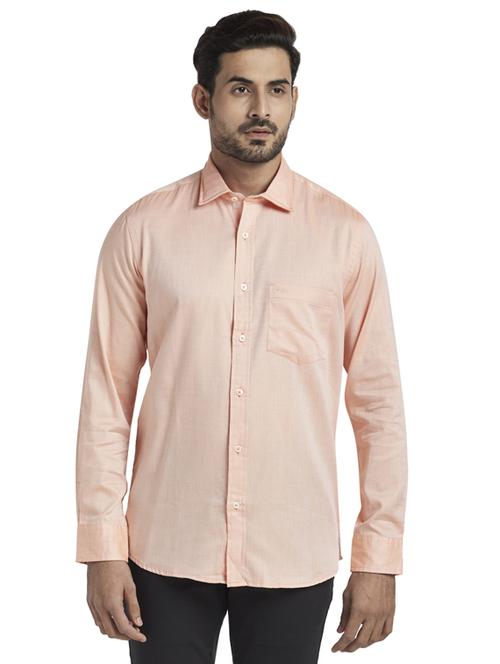 peach solid casual shirt - 17766878 - Standard Image - 1