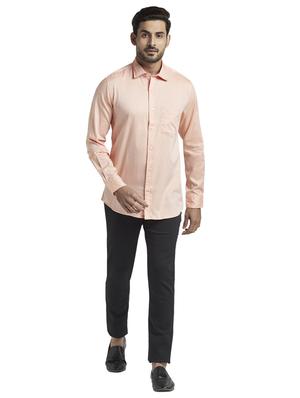 peach solid casual shirt - 17766878 - Standard Image - 4