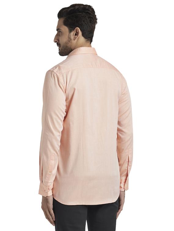peach solid casual shirt - 17766878 - Zoom Image - 3