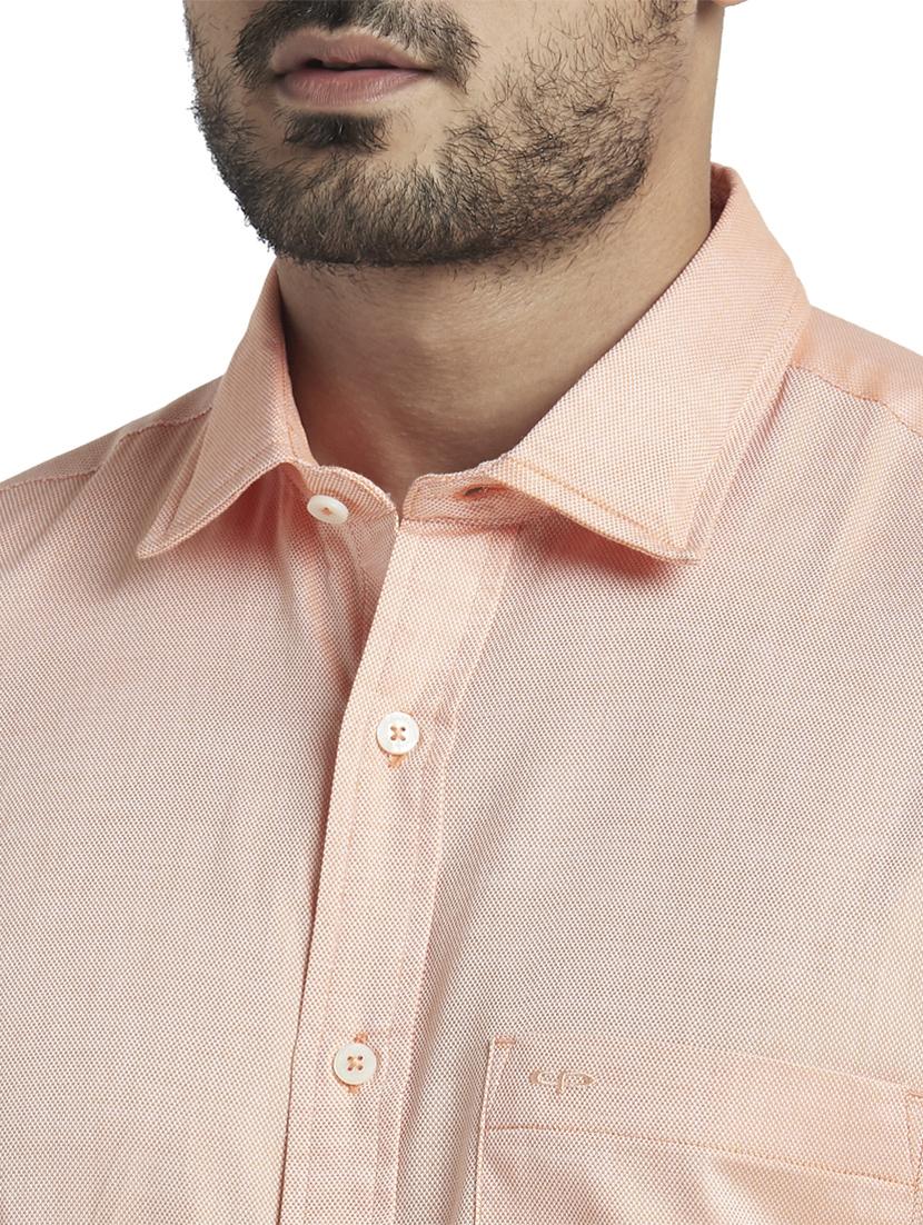 peach solid casual shirt - 17766878 - Zoom Image - 5