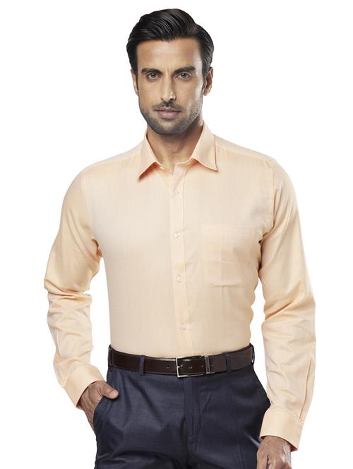 peach self design formal shirt - 17766892 - Standard Image - 1