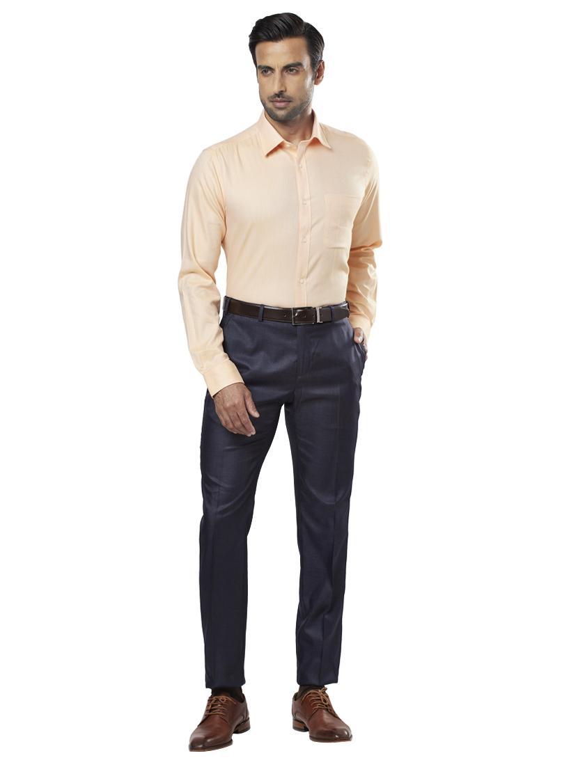 peach self design formal shirt - 17766892 - Zoom Image - 4