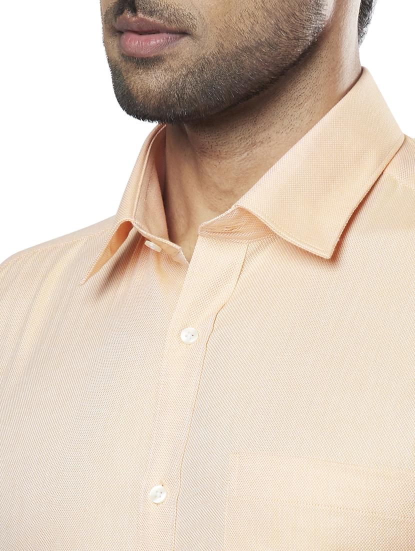 peach self design formal shirt - 17766892 - Zoom Image - 5