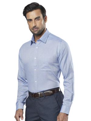 blue self design formal shirt - 17766893 - Standard Image - 2