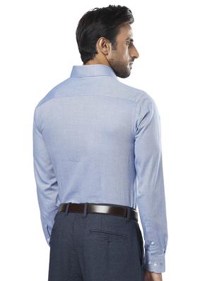 blue self design formal shirt - 17766893 - Standard Image - 3