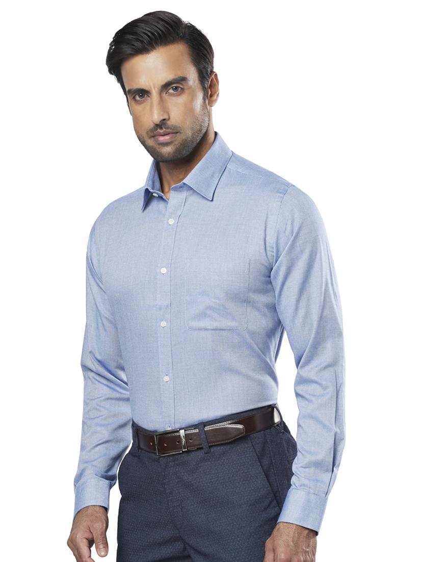 blue self design formal shirt - 17766893 - Zoom Image - 2