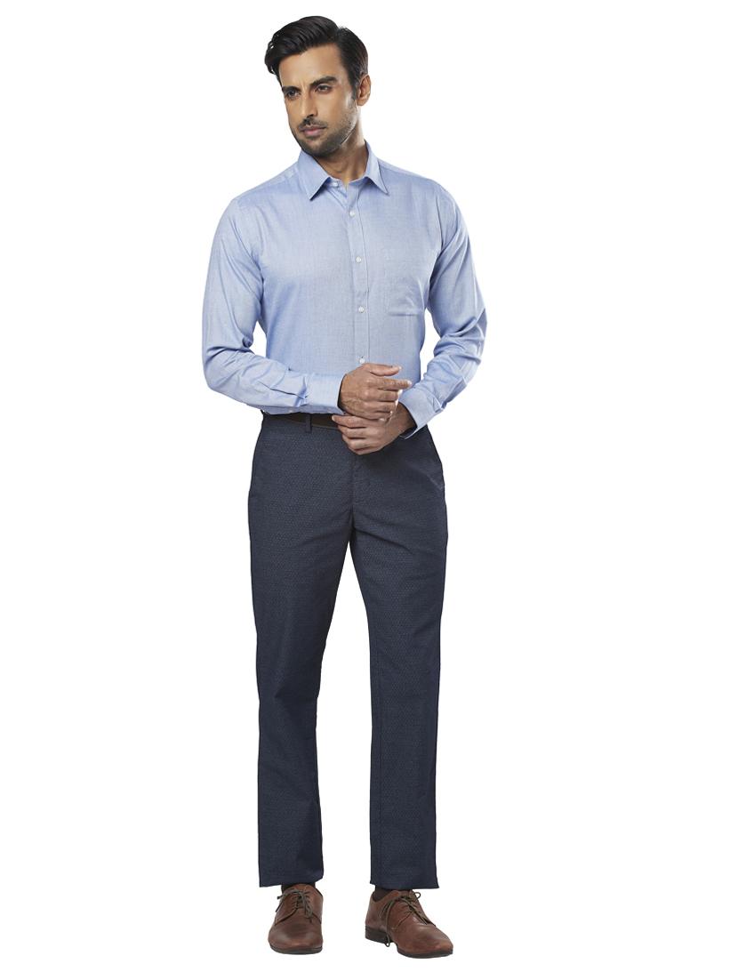blue self design formal shirt - 17766893 - Zoom Image - 4