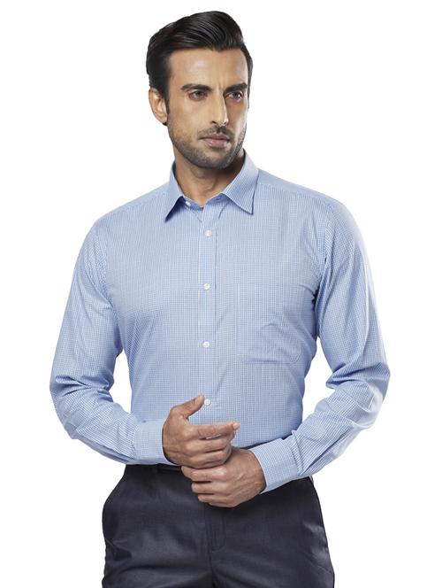blue checkered formal shirt - 17766922 - Very Small Image - 1