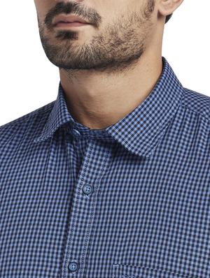 blue checkered casual shirt - 17766923 - Standard Image - 5