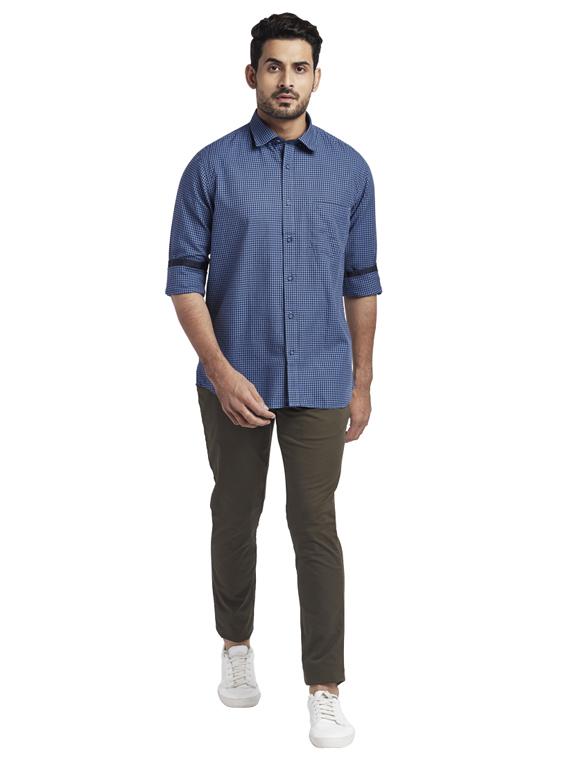 blue checkered casual shirt - 17766923 - Zoom Image - 4