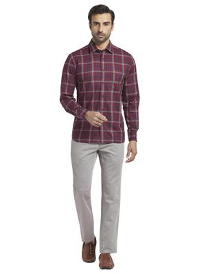 maroon checkered casual shirt - 17766929 - Standard Image - 4