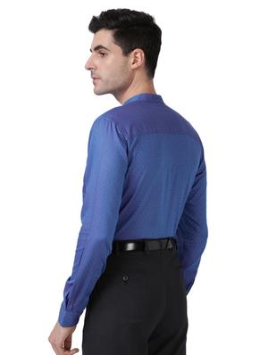 blue self design formal shirt - 17766946 - Standard Image - 3