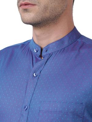 blue self design formal shirt - 17766946 - Standard Image - 5