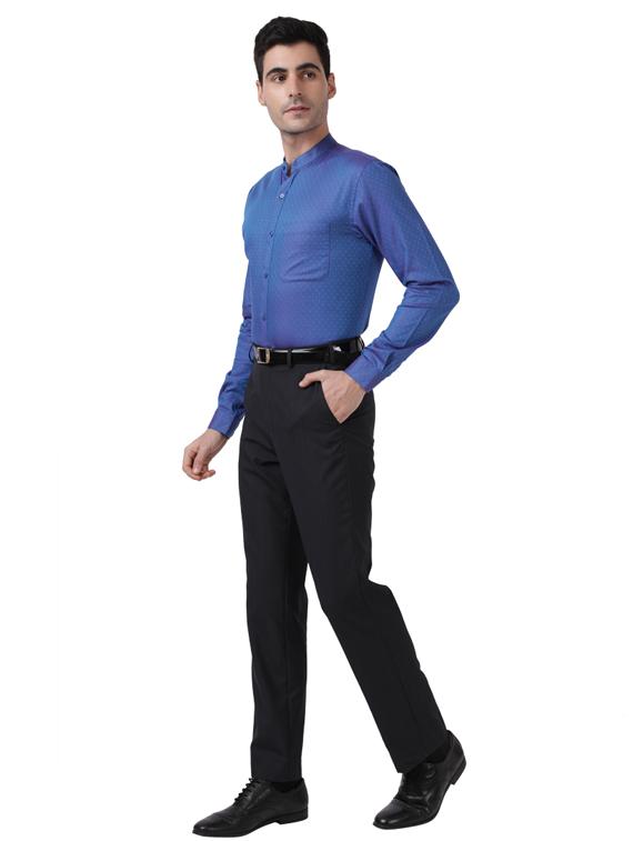 blue self design formal shirt - 17766946 - Zoom Image - 4