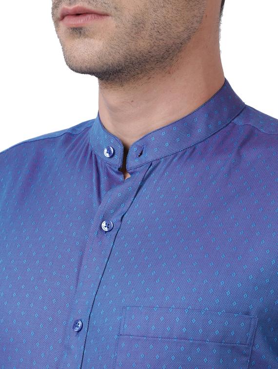 blue self design formal shirt - 17766946 - Zoom Image - 5
