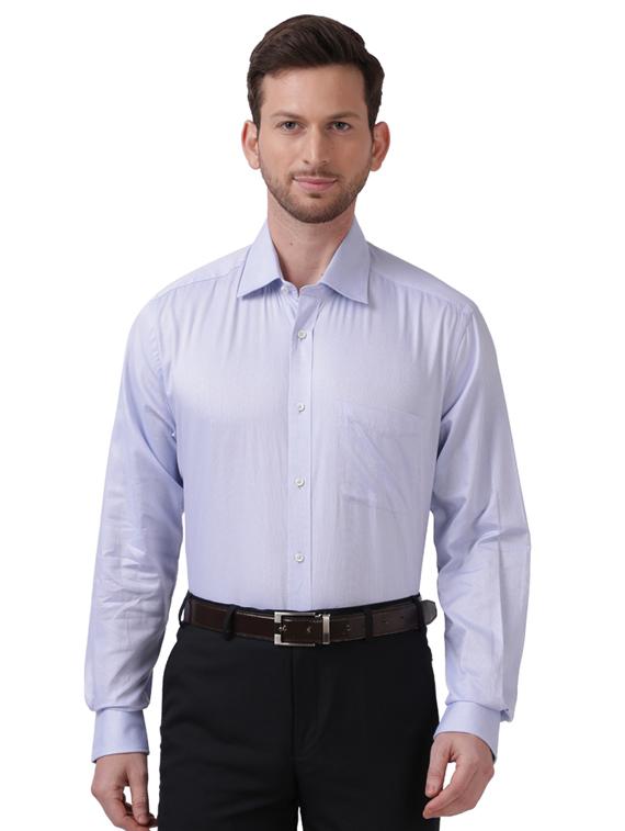 blue self design formal shirt - 17766951 - Zoom Image - 1