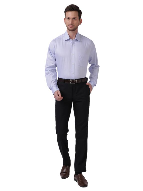 blue self design formal shirt - 17766951 - Zoom Image - 4