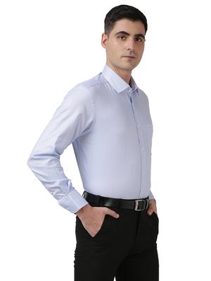 blue self design formal shirt - 17766953 - Standard Image - 2