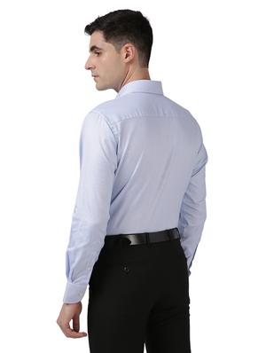blue self design formal shirt - 17766953 - Standard Image - 3