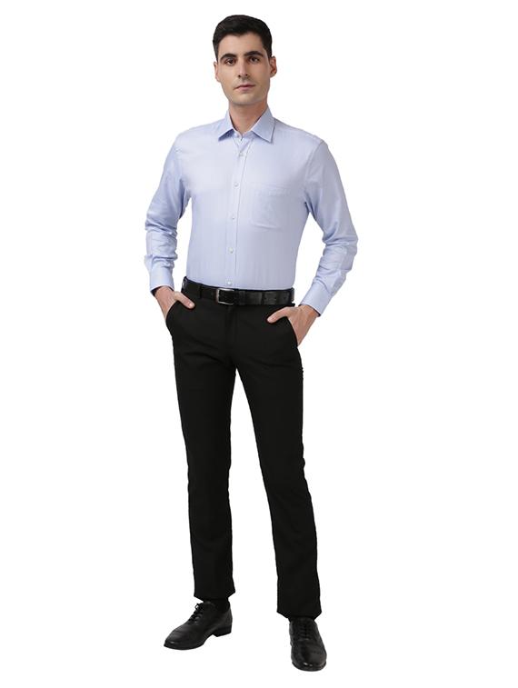 blue self design formal shirt - 17766953 - Zoom Image - 4