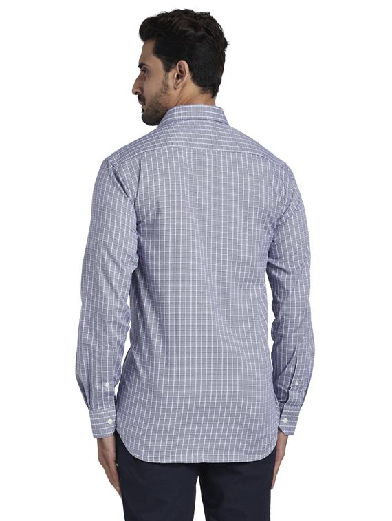 blue checkered casual shirt - 17766957 - Zoom Image - 3