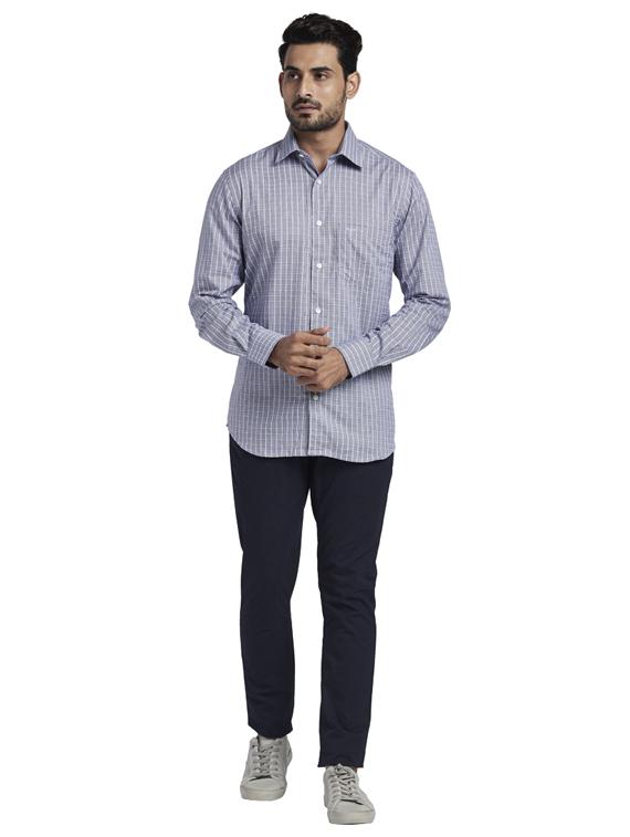 blue checkered casual shirt - 17766957 - Zoom Image - 4