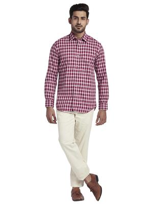 maroon checkered casual shirt - 17766967 - Standard Image - 4
