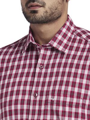maroon checkered casual shirt - 17766967 - Standard Image - 5