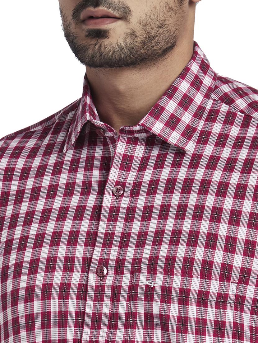 maroon checkered casual shirt - 17766967 - Zoom Image - 5