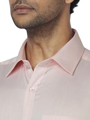 pink solid formal shirt - 17766968 - Standard Image - 5