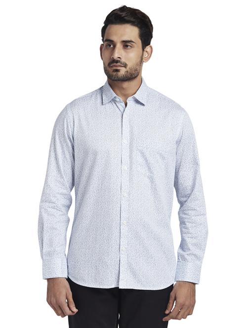 blue printed casual shirt - 17766971 - Standard Image - 1