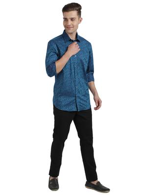 green self design casual shirt - 17766975 - Standard Image - 4