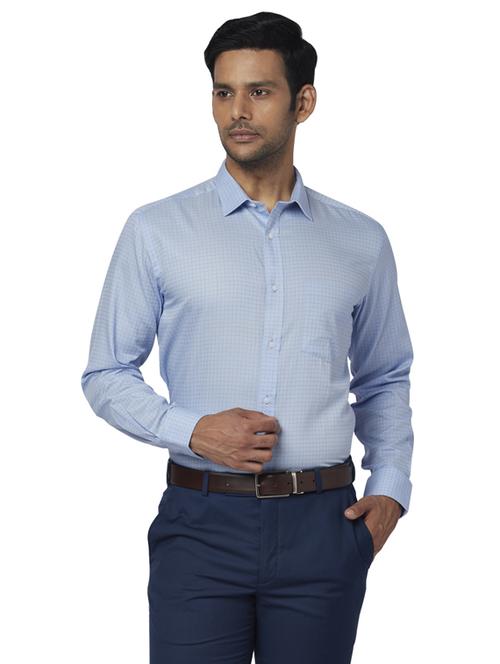 blue checkered formal shirt - 17766981 - Standard Image - 1