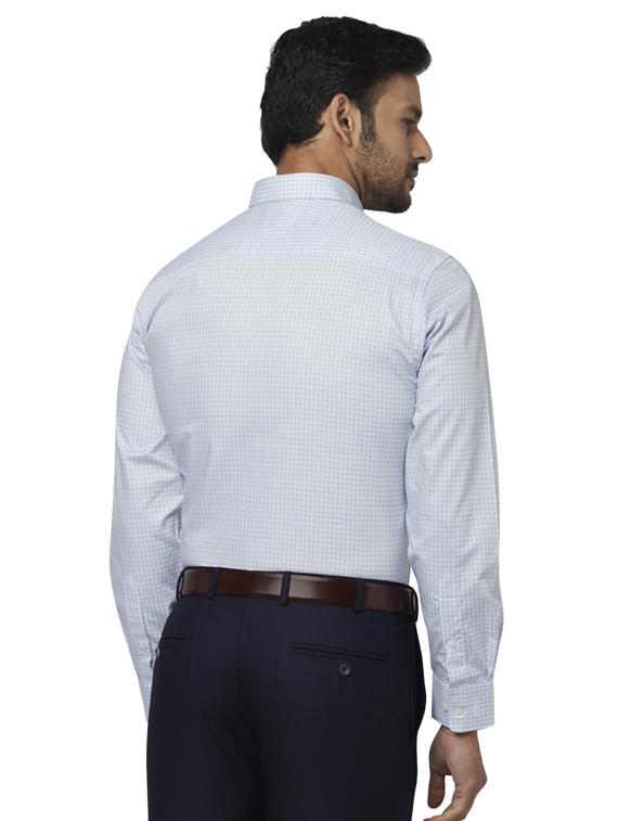 blue checkered formal shirt - 17766983 - Zoom Image - 3