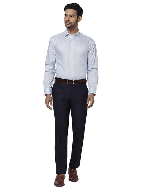 blue checkered formal shirt - 17766983 - Zoom Image - 4
