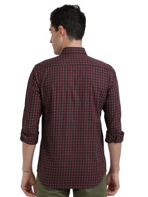 maroon checkered casual shirt - 17767004 - Standard Image - 3
