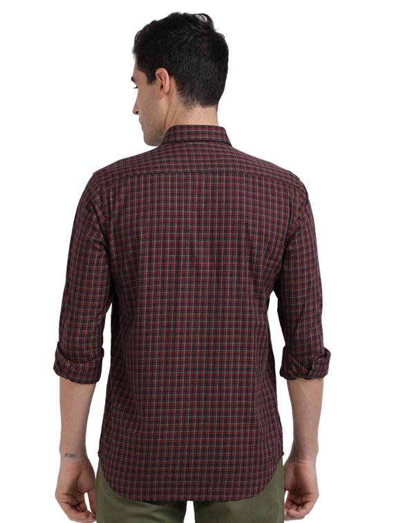 maroon checkered casual shirt - 17767004 - Zoom Image - 3