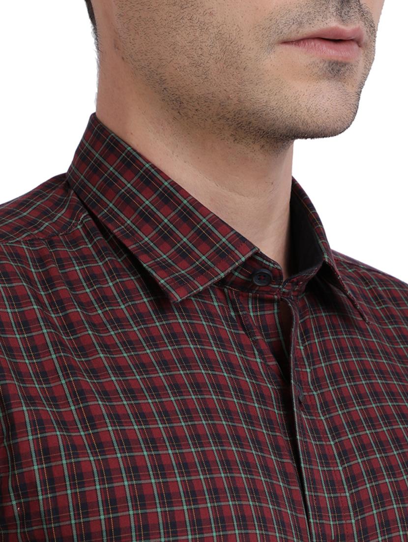 maroon checkered casual shirt - 17767004 - Zoom Image - 5