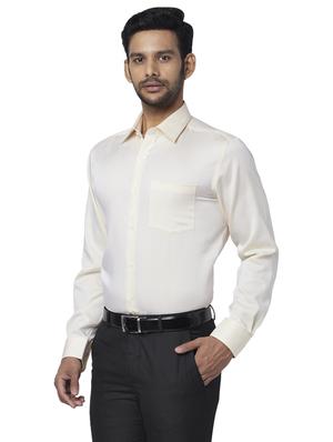 off white solid formal shirt - 17767022 - Standard Image - 2