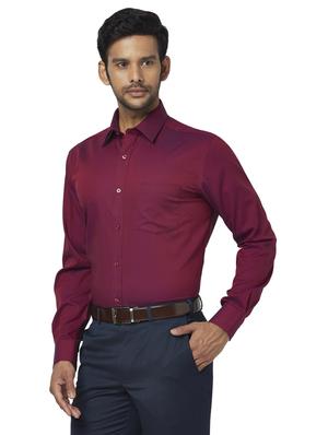 maroon self design formal shirt - 17767030 - Standard Image - 2