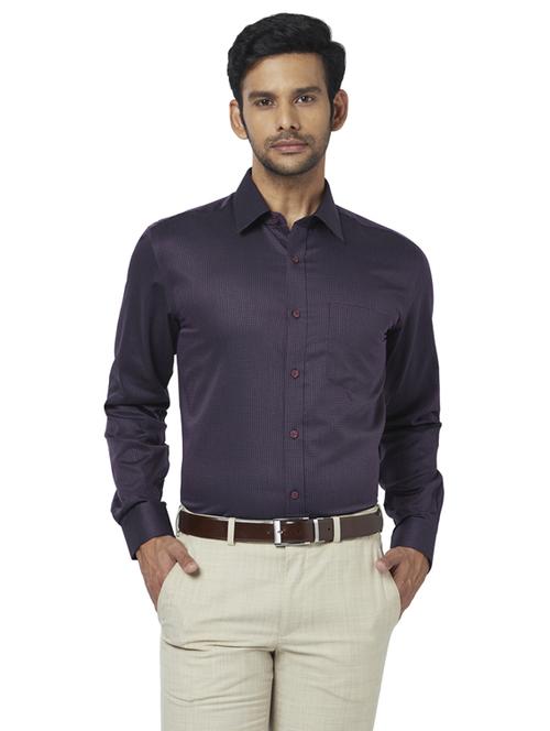 purple printed formal shirt - 17767032 - Standard Image - 1