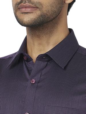 purple printed formal shirt - 17767032 - Standard Image - 5