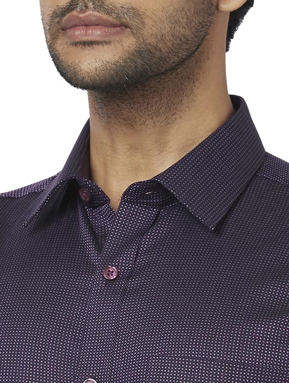 purple printed formal shirt - 17767032 - Zoom Image - 5