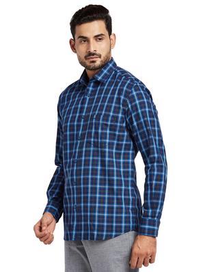 blue checkered casual shirt - 17767033 - Standard Image - 2