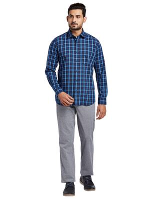 blue checkered casual shirt - 17767033 - Standard Image - 4