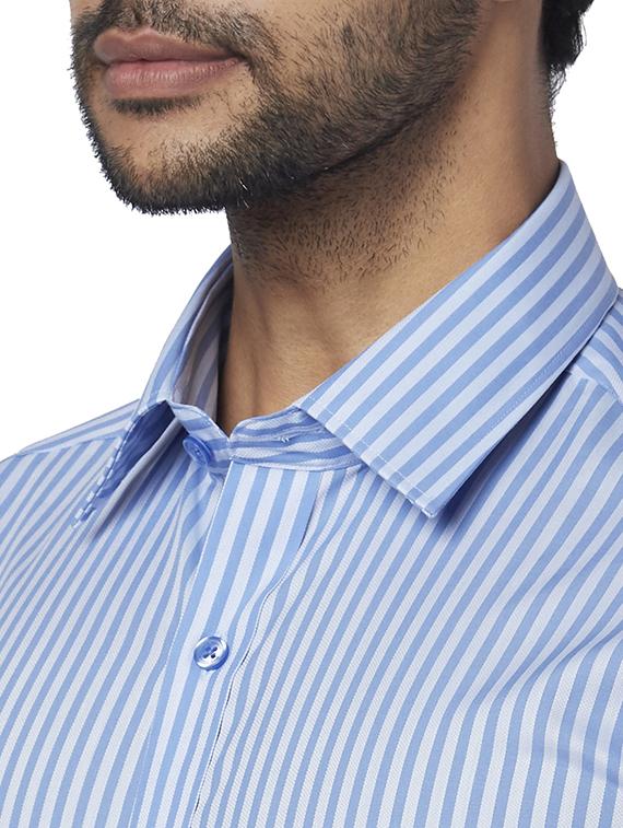 blue striped formal shirt - 17767035 - Zoom Image - 5