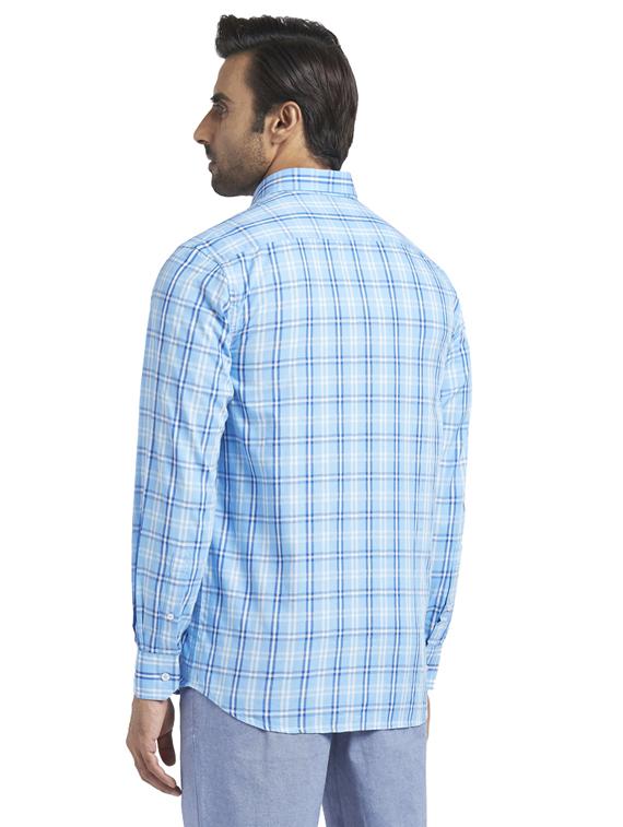 blue checkered casual shirt - 17767040 - Zoom Image - 3
